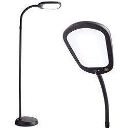 Newhouse Lighting NHFL-AP-BK Apollo LED Floor Lamp Energy-Efficient Natural Reading Artists Crafts Adjustable Gooseneck Task Light, Black