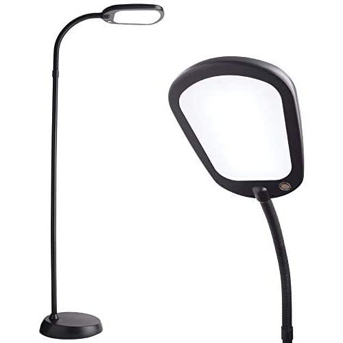 Newhouse Lighting NHFL-AP-BK Apollo LED Floor Lamp Energy-Efficient Natural Reading Artists Crafts Adjustable Gooseneck Task Light, Black