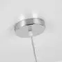Modern Fabric Pendant Light, 15'' Classic 3-Light Drum Ceiling Chandelier, Grey Drum Shade, Round Frosted Plastic Diffuser, 3 Bulb, E26