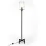 Henn&Hart FL0011 Modern Industrial Farmhouse Blackened Bronze Metal Finish with Seeded Glass Shade for Living, Bedroom, Office, Or Dining Room Floor Lamp, One Size, Black Henn&Hart FL0011 Modern Industrial Farmhouse Blackened Bronze Metal Finish with Seeded Glass Shade for Living, Bedroom, Office, Or Dining Room Floor Lamp, One Size, Black