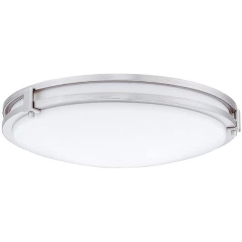 Lithonia Lighting FMSATL 13 14830 BN M4 LED Saturn Flushmount Ceiling Light Fixture for Kitchen | Hallway | Bedroom, Dimmable, 3000K, Antique Brushed Nickel