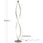 Brightech Twist - Modern LED Spiral Floor Lamp for Living Room Bright Lighting - Built in Dimmer for Bedroom Ambience Or TV Soft Light - Futuristic Indoor Pole Lamp for Offices - Silver