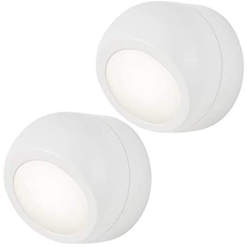 GE White Rotating LED Night Light, 2 Pack, Plug-in, 360° Directional, Dusk-to-Dawn, UL-Listed, Ideal for Bedroom, Bathroom, Nursery, Hallway, 31533, 2 Count