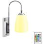 LUXSWAY 12 Colors Changing Wall Lamp Battery Operated, Dimmable Up/ Down Wall Sconce with Remote, Wireless Over Bed Headboard Light for Bedroom Hallway Home Decor- 1Pack