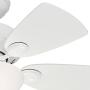Hunter Fan 34 inch Snow White Finish Ceiling Fan with Painted Cased White Glass Light Kit (Renewed)