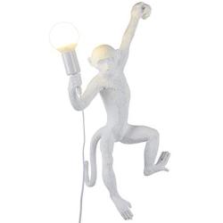 CHABEI Industrial Wall Lighting Fixture Vintage Resin Monkey Light Wall Lamp for Living Room Childrens Kids Bedroom Club Decoration (White)