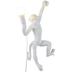 CHABEI Industrial Wall Lighting Fixture Vintage Resin Monkey Light Wall Lamp for Living Room Childrens Kids Bedroom Club Decoration (White)