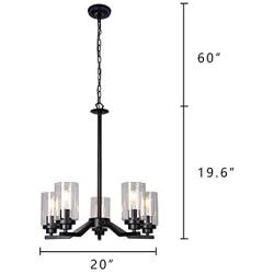 Infront Chandelier Dining Room Lighting Fixtures Hanging Contemporary Chandeliers Modern Kitchen Room Entryway Foyer Light Chandelier Ceiling Hanging Light Fixtures Black Finishing 5-Light