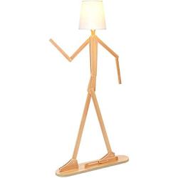 Floor Lamp, Modern Nordic Style 1.6m Creative Home Wooden Standing Light with DIY Adjustable Shapes Night Lamp for Bedroom, Dining Room and Living Room (Brown)