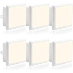 LOHAS Plug in Night Light Bulbs LED with Dusk to Dawn Smart Sensor, 0.3W Daylight LED Night Lights Bulb Lamp 5000K, Ultra Slim, Auto on/Off Nightlights for Toilet, Nursery, Kids, Bedroom(Pack of 6)