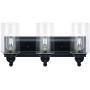3-Light Vanity Light Fixture Modern Clear Glass Shades Lighting Black Dining Room Lighting Fixtures (3-Light)
