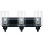 3-Light Vanity Light Fixture Modern Clear Glass Shades Lighting Black Dining Room Lighting Fixtures (3-Light)