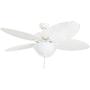 Honeywell 50508-01 Palm Island 52-Inch Tropical Ceiling Fan with Cased White Bowl Light, Five Palm Leaf/Wicker Blades, Indoor/Outdoor, White