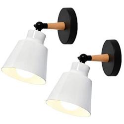 Wall Light fixtures Modern Minimalist Nordic Style Wall Sconce Lamps, Aisle Lights Corridor Lamp Bedside Reading Light E26/E27,White,Bathroom Vanity Mirror Lighting fixtures,2 Pack