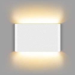 Unicozin White Modern LED Wall Sconce 9W Warm White 3000K , 22 LED Chips 600LM, Up and Down Sconce Wall Lighting for Living Room Bedroom Hallway Home Room Decor, Non-Dimmable
