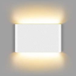 Unicozin White Modern LED Wall Sconce 9W Warm White 3000K , 22 LED Chips 600LM, Up and Down Sconce Wall Lighting for Living Room Bedroom Hallway Home Room Decor, Non-Dimmable