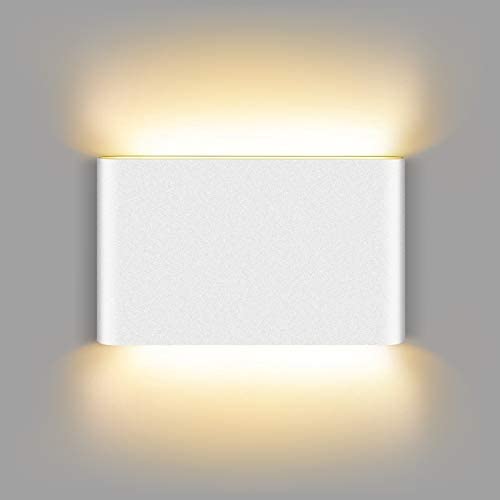 Unicozin White Modern LED Wall Sconce 9W Warm White 3000K , 22 LED Chips 600LM, Up and Down Sconce Wall Lighting for Living Room Bedroom Hallway Home Room Decor, Non-Dimmable