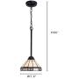 Capulina Tiffany Style Kitchen Lighting, 1-Light Stained Glass Lighting Fixtures, 7.9 inch Wide Lampshade Mini Pendant Light, Mission Style Kitchen Island Lighting, Tiffany Hanging Pendant Light