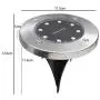 Qinhookah 8 LED Outdoor Solar Ground Lights Waterproof In-Ground Solar Garden Lights  for Lawn Pathway Yard Garden Walkway Driveway(Warm White, 4 Pack)