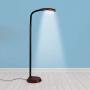 Kenley Natural Daylight Floor Lamp - Tall Reading Task Craft Light - 27W Full Spectrum White Bright Sunlight Standing Torchiere for Living Room Bedroom or Office - Adjustable Gooseneck Arm - Dark Wood