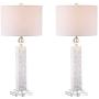 JONATHAN Y JYL4006A-SET2 Bailey 32'' LED Seashell Lamp Coastal,Contemporay,Transitional for Bedroom, Living Room, Office, College Dorm, Coffee Table, Bookcase, White, 2 Piece