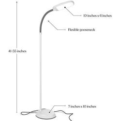 Brightech Litespan LED 2nd Edition Reading Floor Lamp with Cool, Soft & Warm White LEDs - Built-in Dimmer - Adjustable Design Pivots in Any Direction - Energy Saving 12 Watts - Alpine White