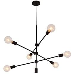 Sputnik Chandelier 6 Lights Modern Black Pendant Light Fixture Industrial Vintage Dining Room Kitchen Island Bedroom Lighting