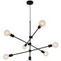 Sputnik Chandelier 6 Lights Modern Black Pendant Light Fixture Industrial Vintage Dining Room Kitchen Island Bedroom Lighting