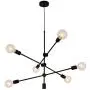 Sputnik Chandelier 6 Lights Modern Black Pendant Light Fixture Industrial Vintage Dining Room Kitchen Island Bedroom Lighting