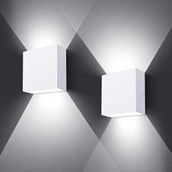 Lovebay Modern Wall Sconce Set of 2, 10W 6000K White Wall Lights for Bedroom, Wall Light Fixtures Indoor Deco, LED COB Sconces Wall Lighting, for Home Hotel Livingroom, Hallway, Balcony, Stairs