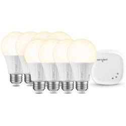 Sengled Smart LED Soft White A19 Starter Kit, 2700K 60W Equivalent, 8 Light Bulbs & Hub, Works with Alexa & Google Assistant