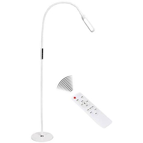 Floor Lamp, Floor LED Lamp / LED Light Lamp / Remote Control & Touch / Adjustable Flexible Gooseneck / by Syrinx (White)