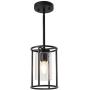 VINLUZ Farmhouse Pendant Lighting Black Mini 1-Light Fixtures with Glass Shade Contemporary Modern Kitchen Island Lights Ceiling Hanging Chandeliers for Dining Room Hallway Foyer
