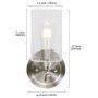 TODOLUZ Bathroom Sconce Wall Light in Brushed Nickel 1-Light Vanity Wall Lamp Suitable for Bedroom Living Room