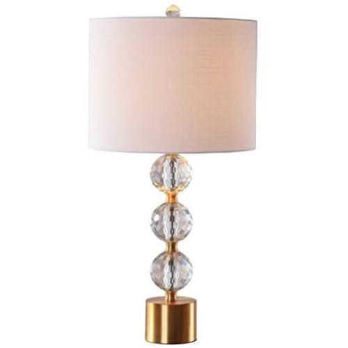 JONATHAN Y JYL5017A Ashley 25.25'' Crystal LED Table Lamp Glam,Transitional,Modern,Midcentury for Bedroom, Living Room, Office, College Dorm, Coffee Table, Bookcase, Clear/Brass