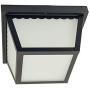 CORAMDEO 9.25” Square Ceiling Light, Porch Light, Entry, Outdoor Hallway, Damp Location, Built in LED Gives 125W of Light, 1200 Lumens, 3K, Black Powder Coat Finish with Frosted Glass