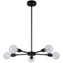 XiNBEi Lighting 5 Light Chandeliers, Pendant Lighting with LED Bulbs, Matte Black Finish XB-C1211-5-MBK
