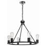 Homenovo Lighting 6-Light Wagon Wheel Chandelier, Matte Black