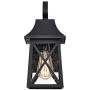 FLALINKO Outdoor Wall Sconce - 14'' Farmhouse Porch Light in Matte Black Finish with Clear Seedy Glass for Garage, Patio, Porch, Doorway, Entryway (Black, Single Pack)