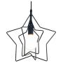 FL-63585 Black Pendant Lights, 1-Light Hanging Lamps, Wrought Iron Chandeliers, Adjustable Pendant Lamps for Boys Room, Baby Room, Children Room(Black)