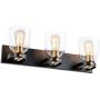 Linour Bathroom Light Fixtures 3 Lights Vanity Lights with Clear Glass Shade Modern Wall Sconce Lamp Fixture for Mirror Kitchen Living Room(Not Including Blub)