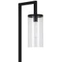 Henn&Hart TL0137 Modern Industrial Bedside Shade in Contemporary Blackened Bronze for Bedroom, Living Room, Office Table Lamp, Black/Seeded Glass