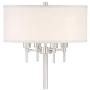 Hartford Modern Floor Lamp Brushed Nickel 4-Light Linen Blend Drum Shade for Living Room Reading Bedroom Office - Possini Euro Design