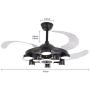 42'' Modern Ceiling Fans with Lights, 3 Colors Change 3 Speed Set, Mute motor Indoor Fan Light for Living Room, Kitchen, Bedroom, Dining Room, Dinner Rroom (Black)