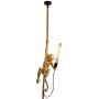 IJ INJUICY Monkey Pendant Light, Resin Hanging Lamp, Hemp Rope Ceiling Light Fitting for Kitchen, Bedroom, Living Dining Room, Corridor, Restaurant, Bar (Gold)