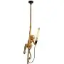 IJ INJUICY Monkey Pendant Light, Resin Hanging Lamp, Hemp Rope Ceiling Light Fitting for Kitchen, Bedroom, Living Dining Room, Corridor, Restaurant, Bar (Gold)