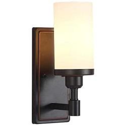 Wall Sconce Light Bathroom Vanity Wall Lighting with Opal Glass Shade Indoor Wall Mount Light for Bedroom Living Room Corridors Entryways (Coffee Color)