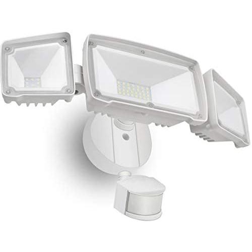 Sonata LED Security Lights, 4000LM Super Bright Motion Sensor Light Outdoor, 42W 6000K, IP65 Waterproof Motion Sensor Flood Light with 3 Adjustable Heads for Entryways, Yard, Garage