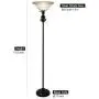 Oneach Modern Shirley Torchiere Floor Lamp for Living Room 150-Watt 71.5-Inch Floor Light with Frosted Glass Shade for Bedroom and Reading