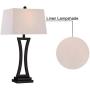 Maxax Table Lamp Set of 2 Modern Black Bedside Desk Lamp with White Drum Shade Nightstand Lamp for Bedroom, Living Room, or Office
